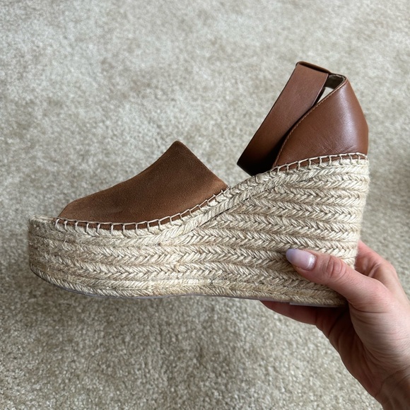 Marc Fisher Tan Suede Alida Platform Espadrille Wedges - Picture 5 of 6